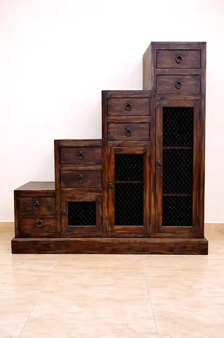 Marina Home Solid Wood Steps Cabinet