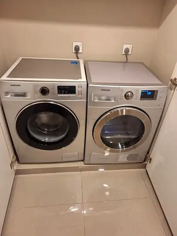 Samsung Front-Load Washer and Dryer Set - Silver, Good Condition