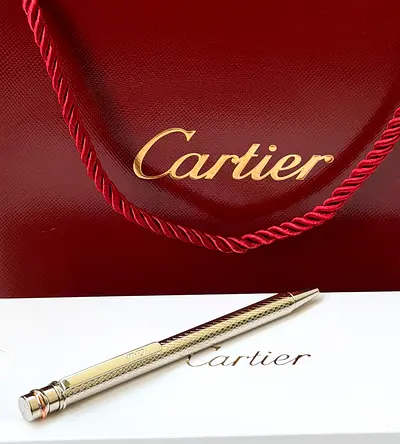 Cartier Diabolo Gold Plated Ballpoint Pen with Box