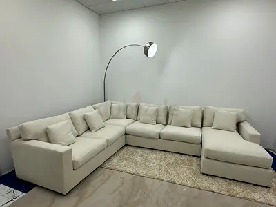 High quality cratebarrel beige color Ushape sofa