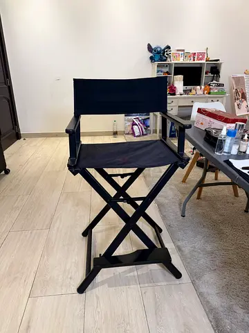Black Directors Folding Chair for Makeup or Hairstyle — Lightweight, Portable