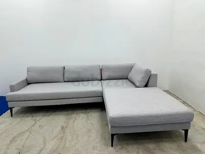 Excellent condition west elm sofa with footstool