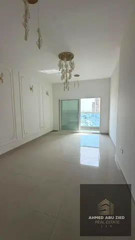 2BR apartment with hall in Gulf Tower, Emirates City. 2 balconies with open view, 2 bathrooms, free