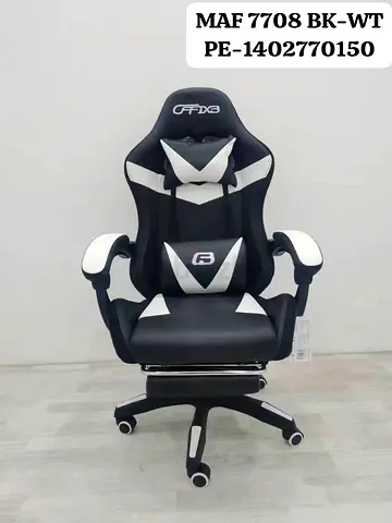 Black  White Gaming/Office Reclining Chair with Footrest
