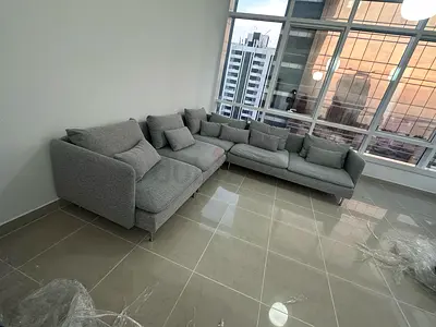 Ikea Sodhremn Corner Sofa Gray Light grey L-shaped fabric sofa — modern, comfy 4-seater