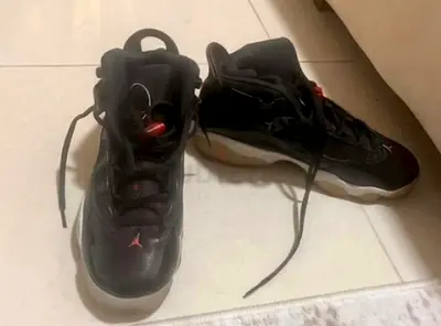 Jordan 6 Rings Black/Red - Size 38