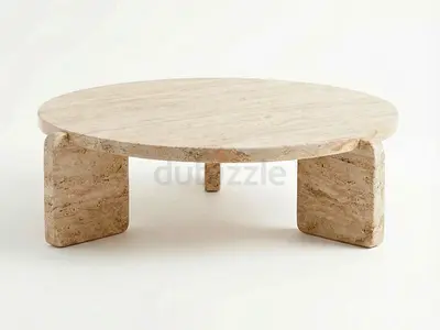 Round Travertine Coffee Table