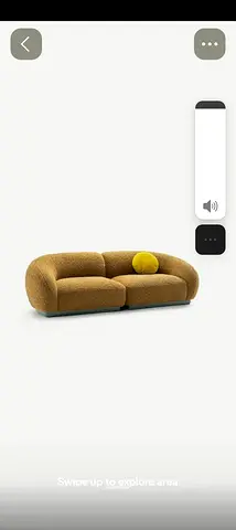 Curved 2-Seater Modern Bouclé Sofa