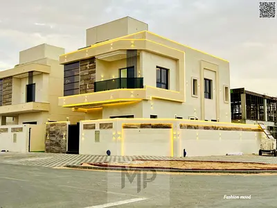 Corner villa for sale | ajman| al helio2 area | 5 master rooms, majlis, 2 halls, roof| freehold | 0 registration fees | negotiable price.