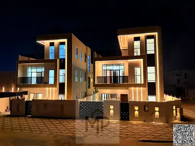 فيلا مودرن للبيع في الباهية عجمان | 5 غرف ماستر | روف + طابقين | تكييف مركزي | مقدم 10% | قريب من شارع الشيخ محمد بن زايد