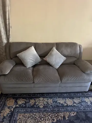3-seater grey fabric sofa in good condition