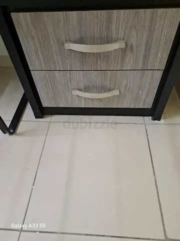 2 pcs 2-Drawer Bedside Cabinet with Wood Finish