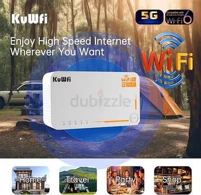 KuWFi 5g Router with sim Card Slot Unlocked,AX3600 WiFi-6 Modem