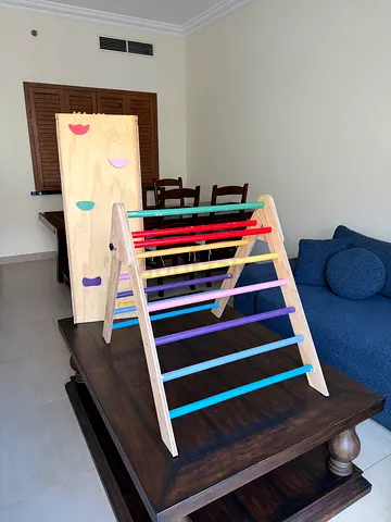 Wooden Rainbow Climbing Ladder / Montessori Pikler set