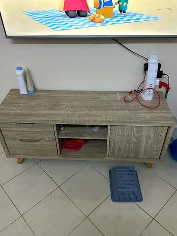 Light Wood TV Console / Media Unit with Storage - Good Condition