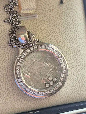 vintage  original chopard necklace zeus happy diamond white gold