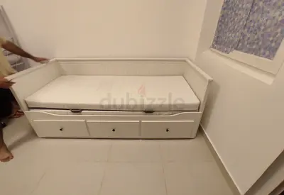 IKEA Hamnes daybed with 3 big storage drawers and 2 IKEA mattresses.