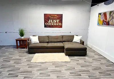 High quality Crate and barrel lounge deep L shape feather filled sofa