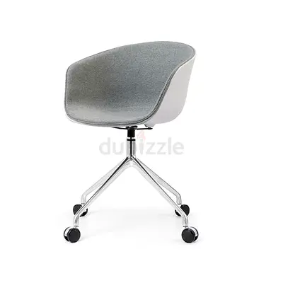 Modern Grey Shell Office Chair with Wheels — 46cm Seat Height. 2pcs available