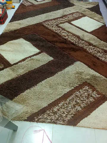 Brown  Beige Geometric $%! Rug - Good Used Condition