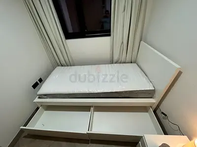 Ikea Single bed with under-storage drawers - white