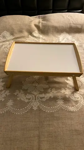Wooden Folding Bed Tray Table with White Top