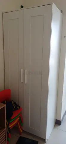 White 2-Door Wardrobe / Armoire in Good Condition