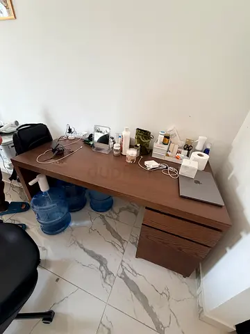 Wooden Corner Study Desk with Drawers - Good Condition