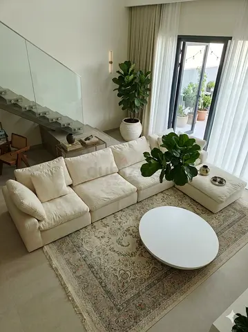 Marina home feather 🪶 filled modular 5 piece sofa with ottoman