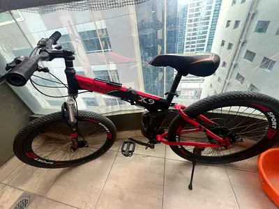 Red  Black X9 Folding Mountain Bike - Good Condition