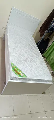 Selling single 90cm x 190 size mdf wood bed frame including mattress available