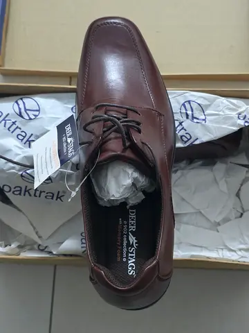 Oaktrak Mens Brown Leather Dress Shoes (Deer Stags) - Size EU 45, New with Tags
