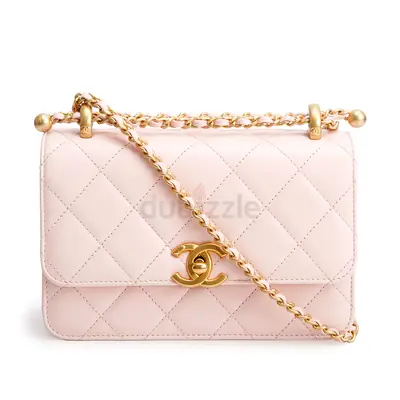 Authentic Chanel Pink Calfskin Quilted Mini Perfect Fit Flap