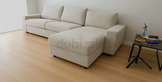 Wide L shape sofa bed with mattress ikea vimle