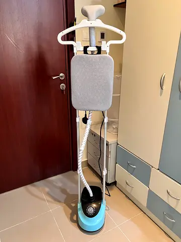 Standing Garment Steamer – Light Blue, Good Working Condition