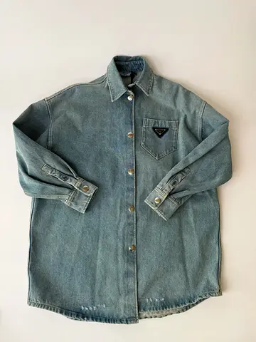 AUTHENTIC PRADA OVERSIZED DENIM SHIRT DRESS (SIZE 38/UK6)