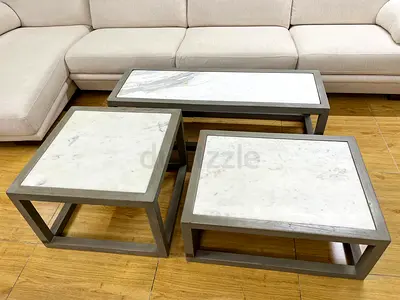 Marina Home Marble Top Coffee Tables Set
