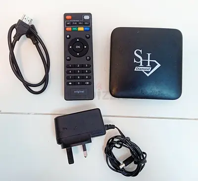 SH Diamond Android TV Box with Remote, HDMI  Power Adapter - Works