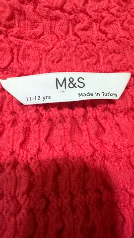 MS Girls Pink Textured Top - Age 11-12
