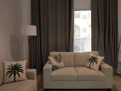 Light beige 2-seater sofa and 3 seater Sofa with cushions