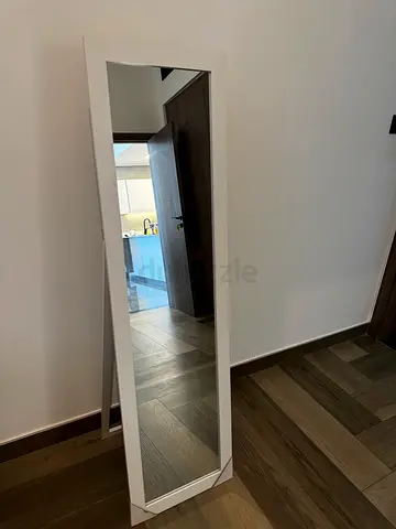 Full-length Free-standing Floor Mirror with White Frame