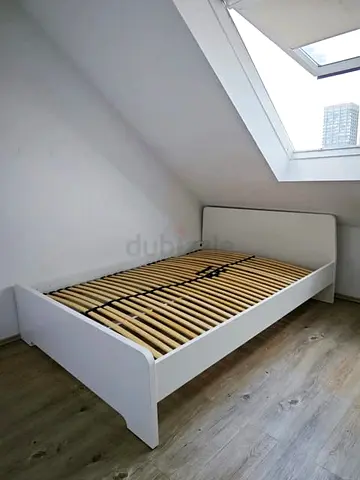 White Single Bed Frame with Slatted Base — Ready to Assemble