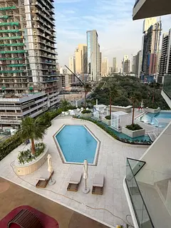 Furnished 1BR | Binghatti Royale | Plunge Pool &amp; Skyline View
