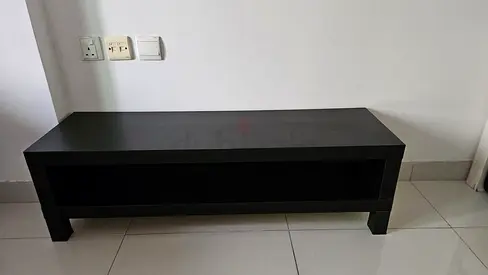 Simple black TV stand / media console - low profile