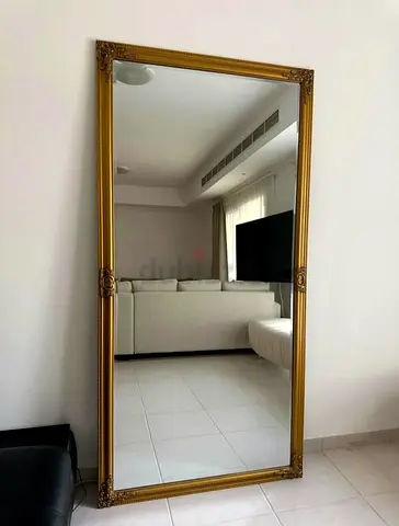 Large Ornate Gold Full-Length Wall Mirror - Classic Frame