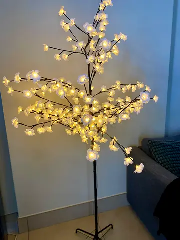 Decorative LED Blossom Tree Floor Lamp — White Flower Lights