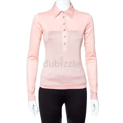 Authentic Dolce  Gabbana Pink Cotton Knit Polo T shirt S