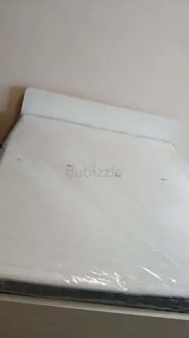 Queen mattress with simple headboard - barely used