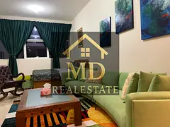 Studio, prime location, new furniture, strategic location close to Sharjah and Dubai exit