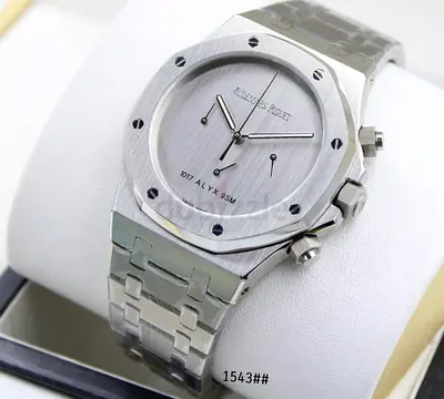 Stainless Steel Mens Master Copy Wristwatch - Octagonal Bezel Design
